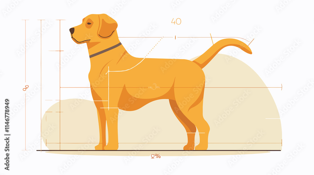 Dog Body Weight Chart Vector Illustration with Flat Design Stock