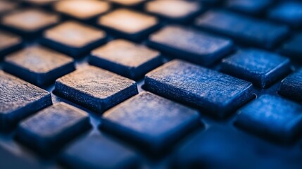 Poster - A close-up view of a textured keyboard with dramatic lighting, highlighting the depth and details of the keys.