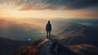 © ChemaVelasco - Mountaineer at Mountain Peak Observing the Landscape