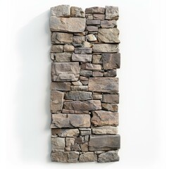 Poster - Fragment of a cladding wall made with natural stones of different shapes, creating a rustic and textured surface