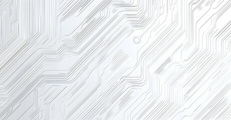 Poster - Circuit board vector background with gray circuit lines on a white background