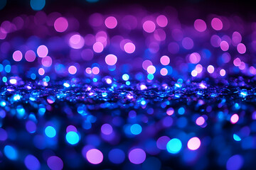 Poster - Abstract background with glowing purple and blue bubbles