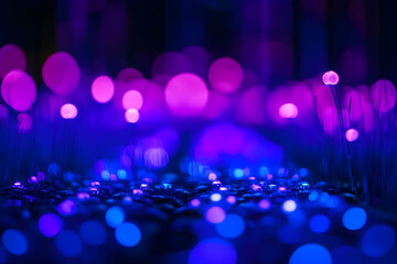 Poster - Abstract background with glowing purple and blue bubbles