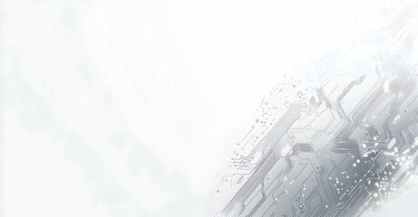 Poster - White background, circuit board texture with gray lines, vector illustration