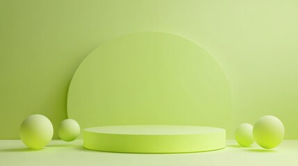 Poster - minimalist green abstract composition with geometric shapes