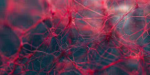 Poster - Close-up Photograph of Red Web-like Structure