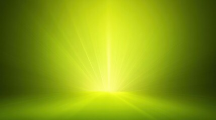 Poster - Bright Green Light Background with Subtle Rays and Soft Glow