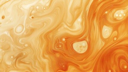 Poster - Abstract Swirling Patterns in Orange and Cream Colors, Fluid Art Texture with Vivid Hues Conveying Energy and Movement, Ideal for Backgrounds and Designs