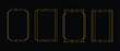 © creative design  - Thin golden frame set. Collection in art deco style. geometric frames in art deco style. Luxury borders for wedding invitation.