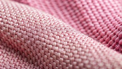 Aufkleber - A close-up view of a soft, woven fabric with a delicate pink hue, highlighting the intricate details of its texture and interlacing threads.