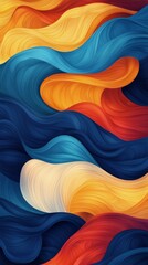 Poster - Swirling abstract waves of vibrant colors creating a dynamic and textured composition filled with bold contrasts