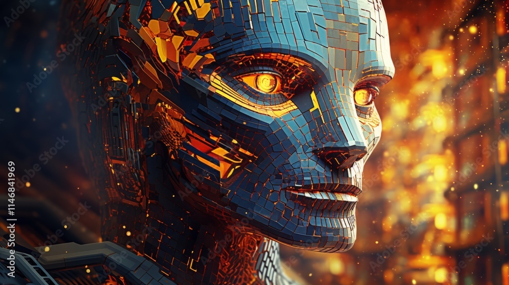 Cybernetic ai assistant visualized as a snake with abstract code and ...