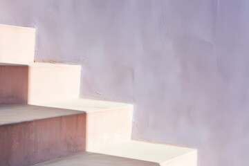 Poster - Abstract composition of pale purple and lavender shapes reflecting light, shadow, and minimalism