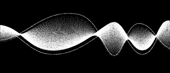 Fototapete - Abstract art geometric background with dots. Optical illusion with waves and transition.
