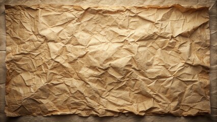 Aufkleber - A Close Up Texture of a Crinkled Piece of Paper in a Warm Brown Hue