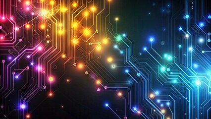 Poster - Abstract digital circuitry with glowing lines and nodes, representing connectivity and data flow.