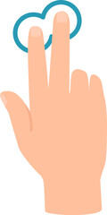 Poster - Two fingers pinching outwards on a touchscreen, zooming in on content, demonstrating a common gesture for expanding or enlarging digital elements
