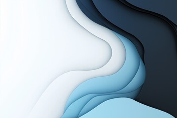 Poster - A blue and white wave pattern with a black border. The blue and white colors give a sense of calmness and serenity, while the black border adds a sense of depth and contrast