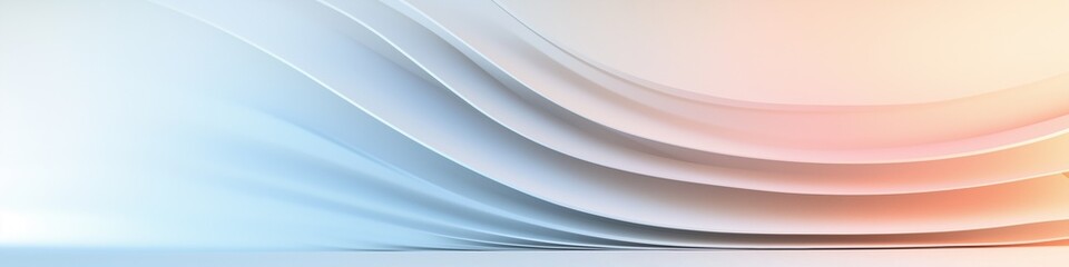 Poster - A white and blue wave with a pink and orange tint. The wave is very long and has a very smooth texture