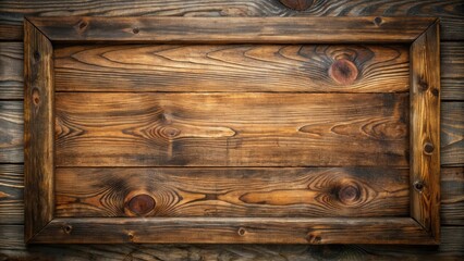 Aufkleber - Rustic wooden frame with natural knots and grain texture, perfect for adding a touch of vintage charm to your design projects.