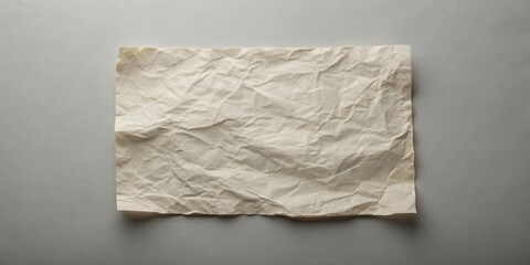 Aufkleber - A single sheet of crumpled brown paper on a grey background, ready for a handwritten note or a textured design element