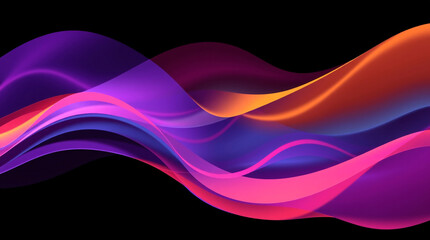 Wall Mural - A striking abstract composition of smooth flowing lines, creating colorful waves in bright and vibrant tones