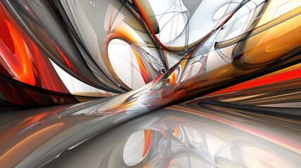 Poster - Mysterious structure in abstract science fiction style. Colorful color line shading express weird shape of building in digital construction concept perfect for futuristic architecture design. AIG53.
