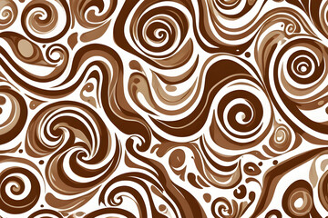 swirling brown cream creates a tempting chocolate background