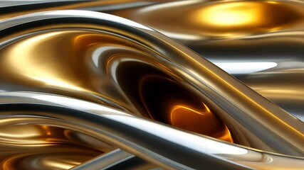 Poster - Shimmering waves of silver and gold intertwine, creating fluid movements that reflect light in a captivating, dynamic arrangement full of elegant allure.
