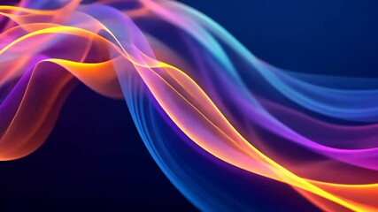 Poster - Soft waves of vibrant colors blend seamlessly against a dark background, creating an abstract visual that suggests motion and fluidity.