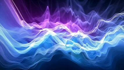 Poster - Swirling waves of vibrant colors create a mesmerizing visual experience, showcasing the interplay of light and flow in a digital landscape during nighttime.