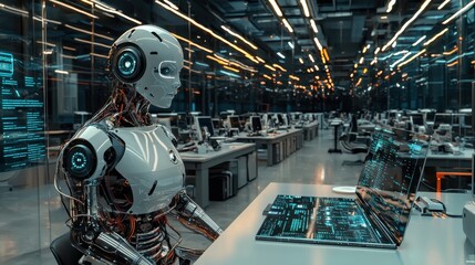 Poster - Conceptual Representation of a Fully Automated Workspace with Advanced Robot Technology in a Modern Office