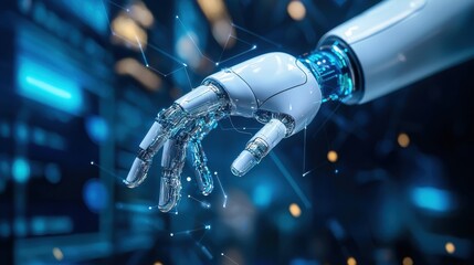 Poster - innovative workplace technology featuring seamless integration of robotics and advanced digital inte