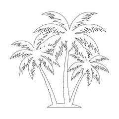Poster - Minimalist Coconut Tree One Line Art Vector - Tropical Beach Design