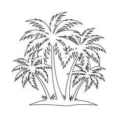 Poster - Minimalist Coconut Tree One Line Art Vector - Tropical Beach Design