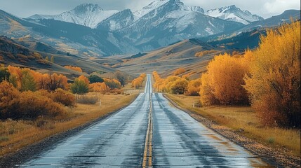 Poster - Beautiful scenery along road.