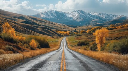 Poster - Beautiful scenery along road.