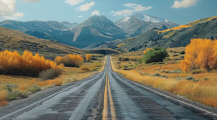 Poster - Beautiful scenery along road.
