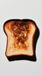 © NIKIOKO - One burnt toast on a white background, isolated, close-up