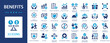© Jan - Employee benefits icon set. Health insurance, bonus, social security, maternity rest, paid.