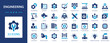 © Jan - Engineering flat icons set. Manufacturing, engineer, project, robot, machinery, construction, engine.