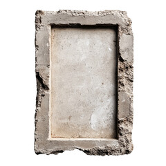 Poster - Concrete frame with rough edges showcasing a raw texture in a minimalistic style, cut out