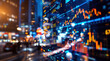 © Evgen - Illuminated Financial Trading Screen in a Bustling City at Night