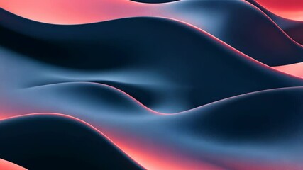 Poster - abstract background with wavy shapes in dark blue and red colors.