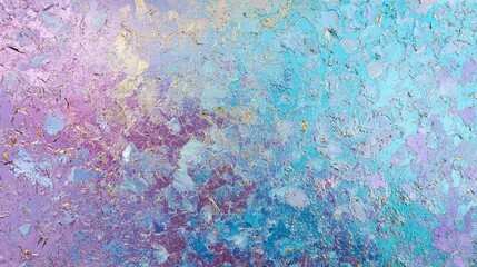 Poster - Colorful iridescent foil texture showcases a blend of soft blues, purples, and golds