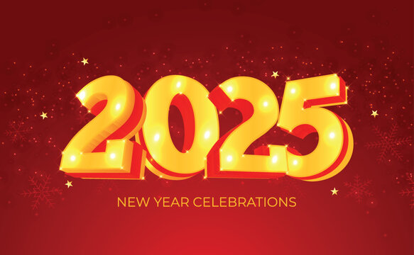 2025 Happy New Year background Banner with numbers date 2025 year