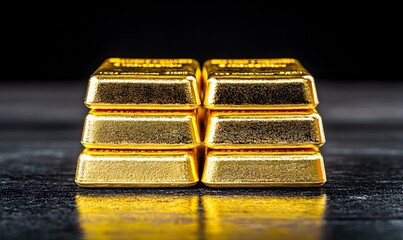 Poster - Stacked Gold Bars Representing Wealth and Investment Opportunity