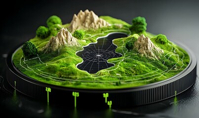 Poster - Digital 3D Terrain Map with Enhanced GIS and Geodata Visualization