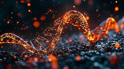 Poster - Close Up of DNA Double Helix Representing Genetic Structure