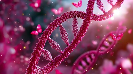 Poster - Close-Up View of DNA Double Helix Representing Genetic Structure